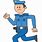 Cartoon Police Officer Running