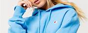 Champion Blue Cropped Hoodie
