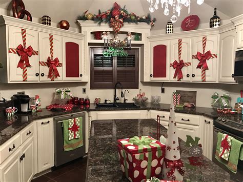 Christmas Decor above Kitchen Cabinets
