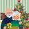 Christmas Elderly Home Visit Cartoon