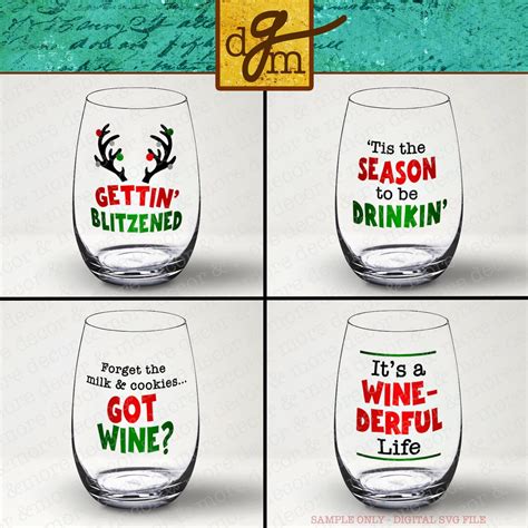 Christmas Wine Glass Sayings