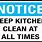 Clean Kitchen Sign