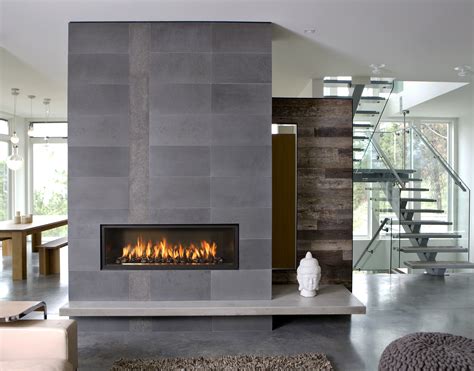 Contemporary Living Room with Fireplace