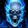 Cool Blue Flaming Skull