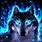 Cool Neon Blue Wolf