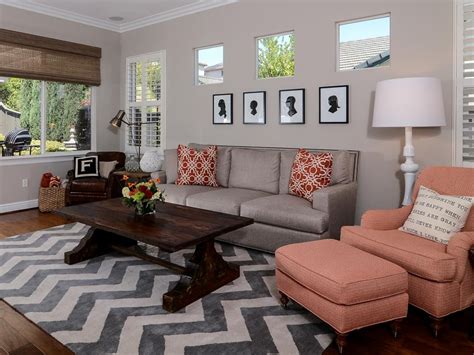 Coral and Beige Living Room