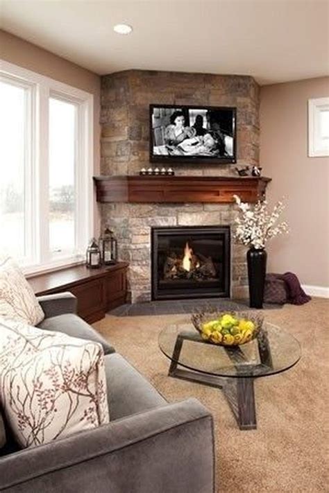 Corner Fireplace TV Design Ideas