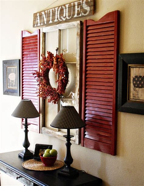 Country Decorating Old Window Shutters