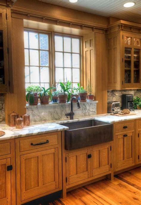 Country Kitchen with Oak Cabinets