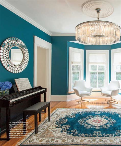 Cream and Turquoise Living Room