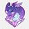 Cute Cartoon Purple Dragon