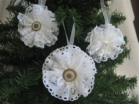 DIY Lace Christmas Ornaments