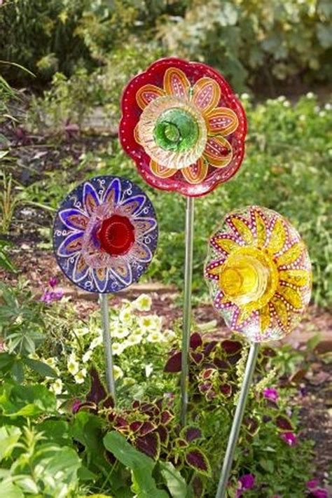 DIY Recycled Glass Garden Art