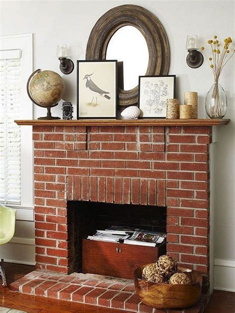 Decorate Red Brick Fireplace