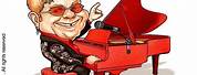 Elton John Piano Cartoon