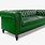 Emerald Green Leather Sofa