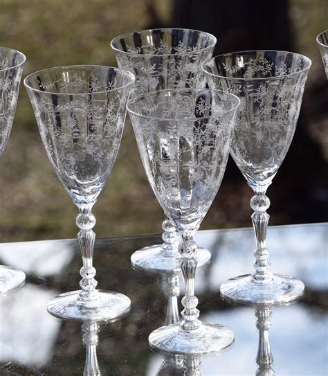 Etched Crystal Wine Glasses