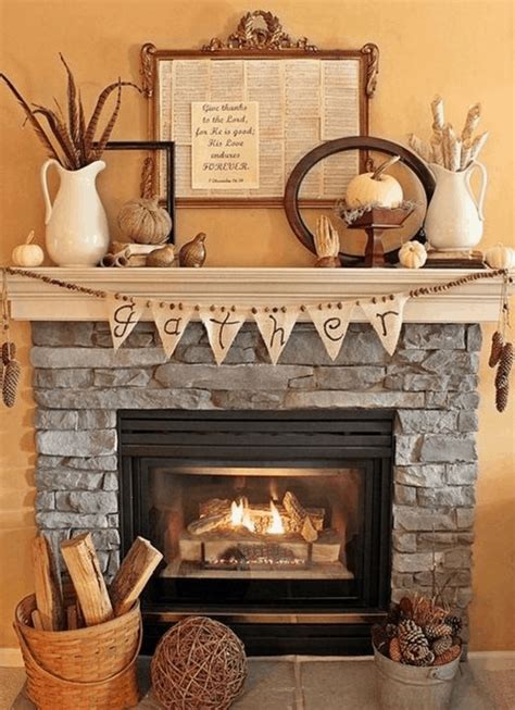Fall Fireplace Decorating Ideas