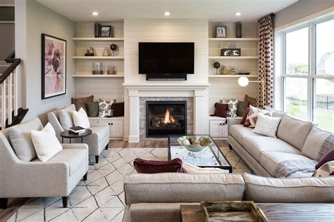 Family Room with Sectional and Fireplace
