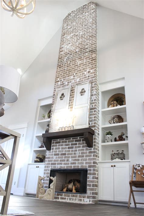 Floor to Ceiling Brick Fireplace