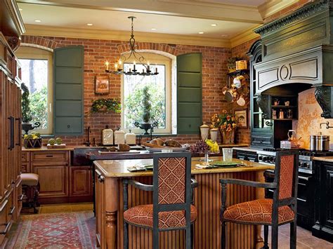 French Country Brick Kitchen