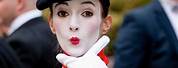 French Mime with a Loud Speaker
