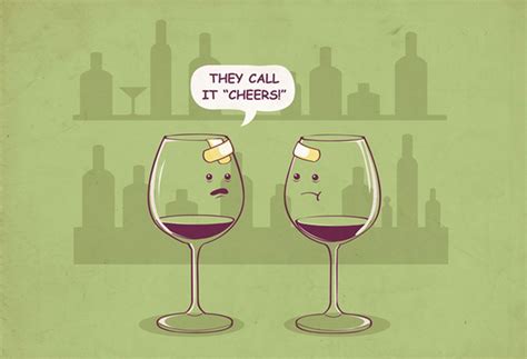 Funny Cartoon Wine Glass