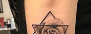 Geometric Rose Tattoo Forearm