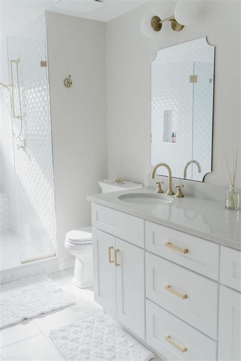 Gold and White Master Bathroom