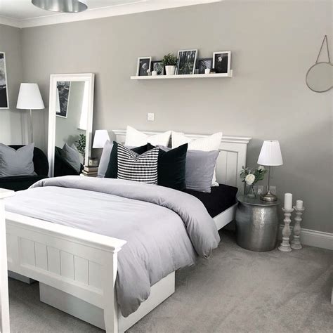 Gray Bedroom with White Furniture