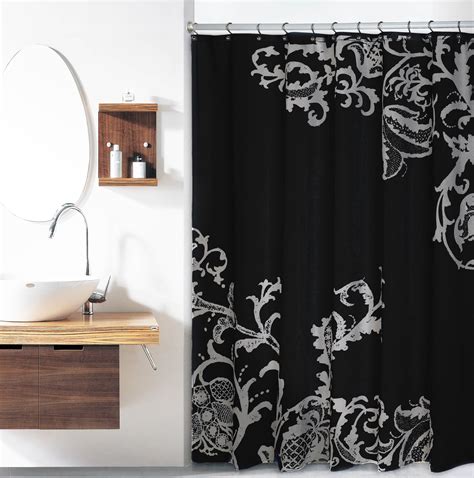 Gray Floral Shower Curtains