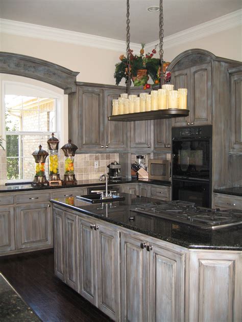 Gray Stained Kitchen Cabinets