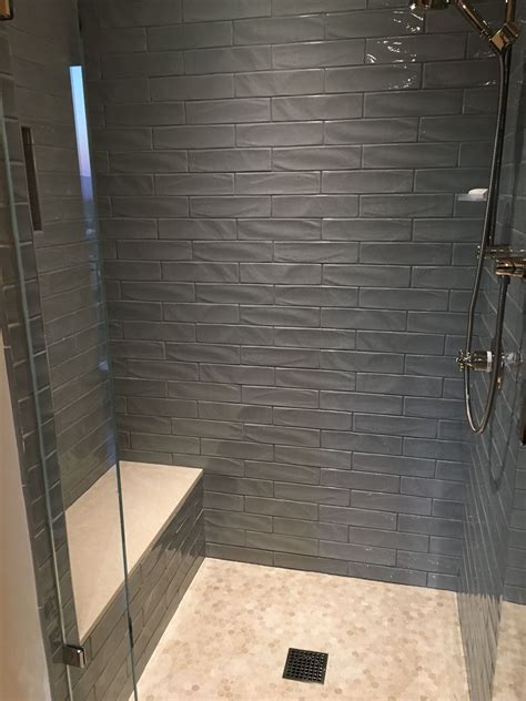 Gray Subway Tile Bathroom Shower Ideas