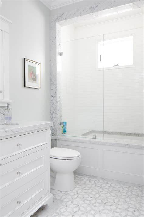Gray and White Bathroom Floor Tile