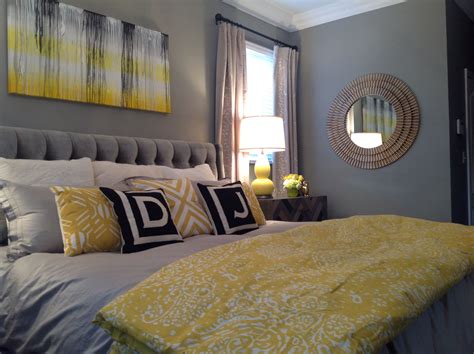 Gray and Yellow Master Bedroom
