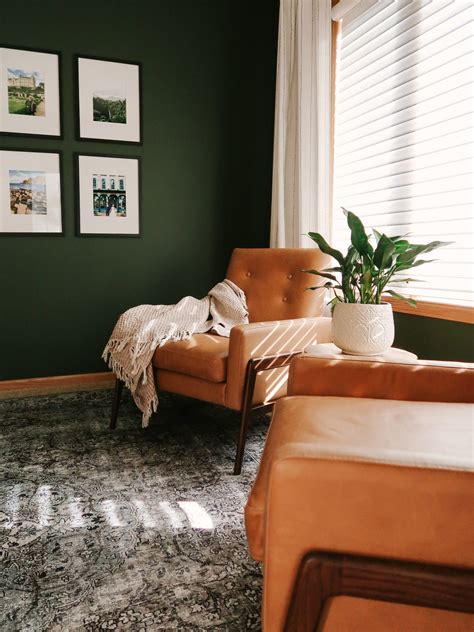 Green Accent Wall Living Room