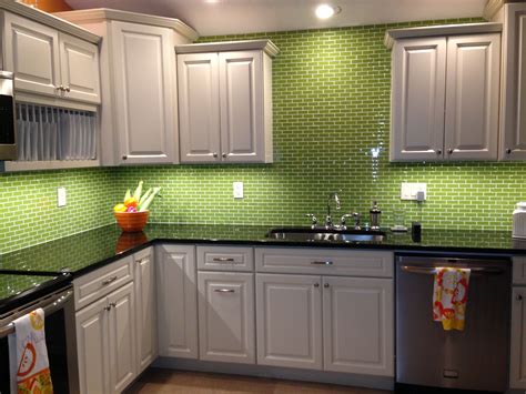Green Glass Tile Kitchen
