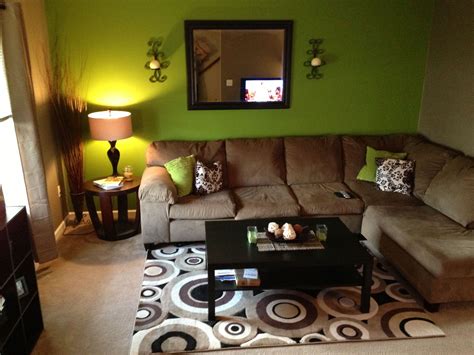 Green and Brown Living Room Walls
