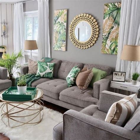 Green and Gray Living Room Decor