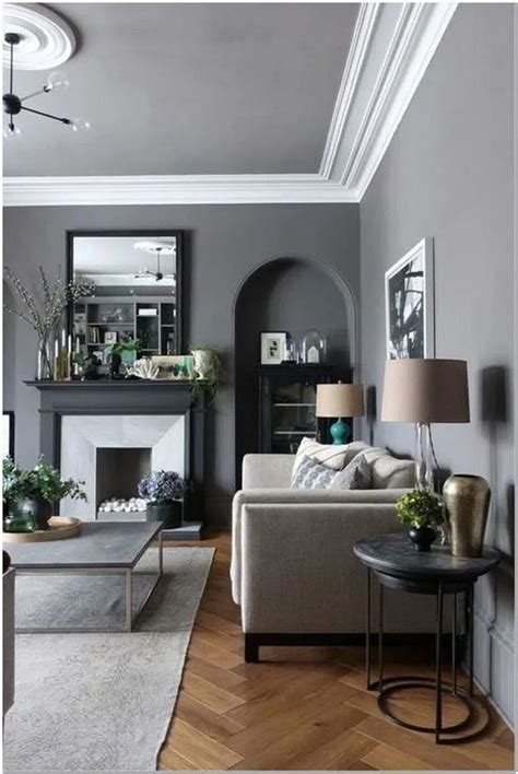 Grey Living Room with Accent Wall