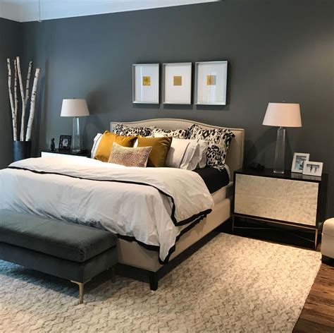 Grey White and Beige Bedroom