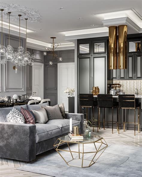 Grey and Gold Living Room