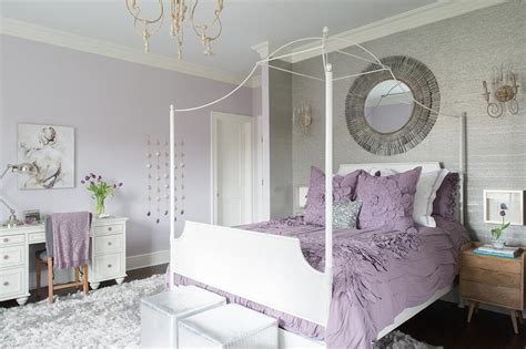 Grey and Purple Girls Bedroom