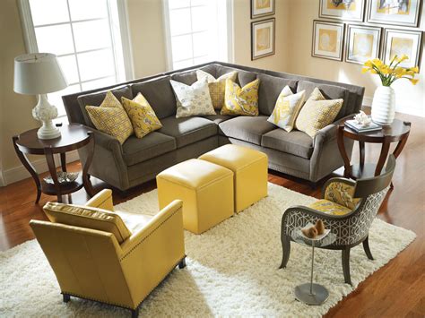 Grey and Yellow Living Room Set