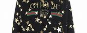 Gucci Black Hoodie with Gold Stars