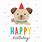 Happy Birthday Funny Dog Cartoon