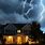 House with Storm Outside
