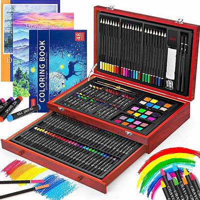 Art Supplies iBayam 150-Pack Deluxe Wooden Art Set Crafts Drawing Painting  Ki