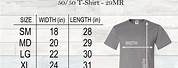 Jerzees T-Shirts Size Chart