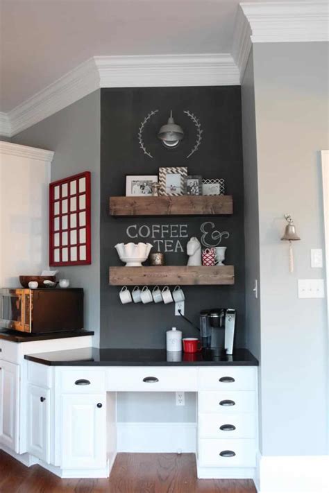 Kitchen Coffee Station with Desk Ideas